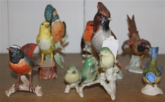 7 Goebles ceramic birds & another
